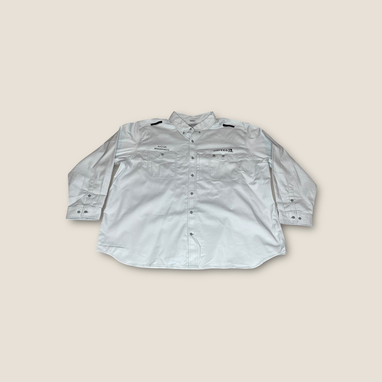 Carhartt United Airlines Aircraft Maintenance Work Shirt Long Sleeve Men 4xl
